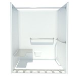 View AcrylX™ - 60" ADA Roll In Showers and Bases with Integral Trench Drain