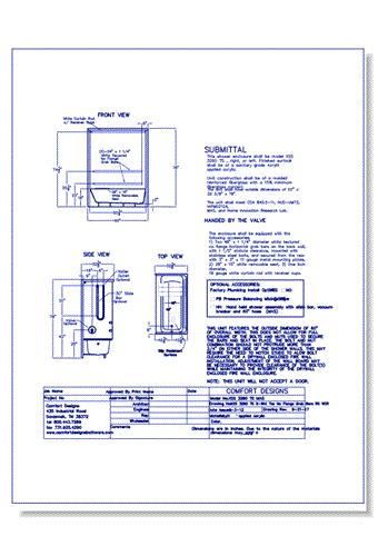 60": Tub Shower - AcrylX™ Applied Acrylic Code Compliant Tub Shower (XSS3260TS MAS)
