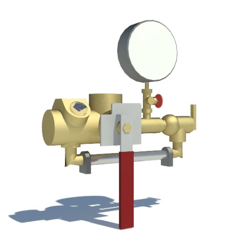 Single Handle Ball Valve with Pressure Relief, Pressure Gauge, and Globe Valve ( 1011T )