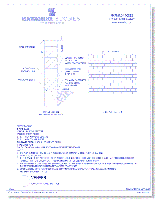 Veneer: Orcca® Antiqued Splitface