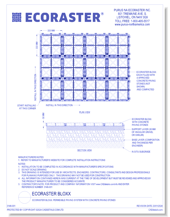 Ecoraster Bloxx: Permeable Paving System with Concrete Paving Stones