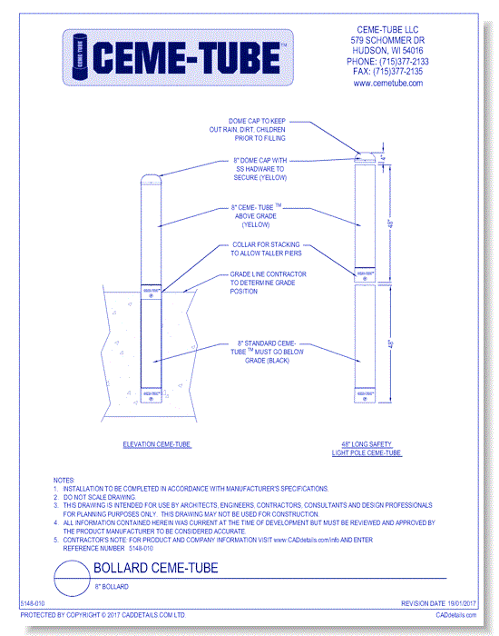 8" Bollard