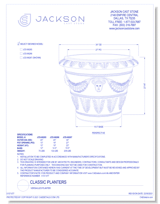 Versailles Planter