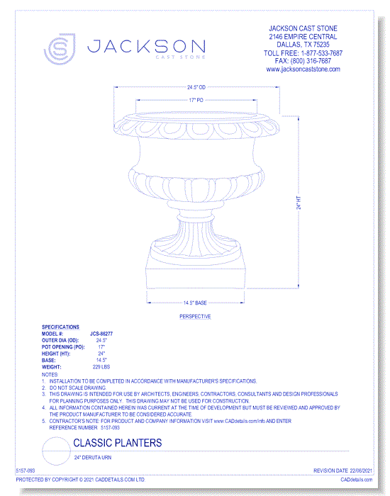 24" Deruta Urn