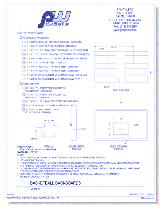 Basketball Backboard: Model 20