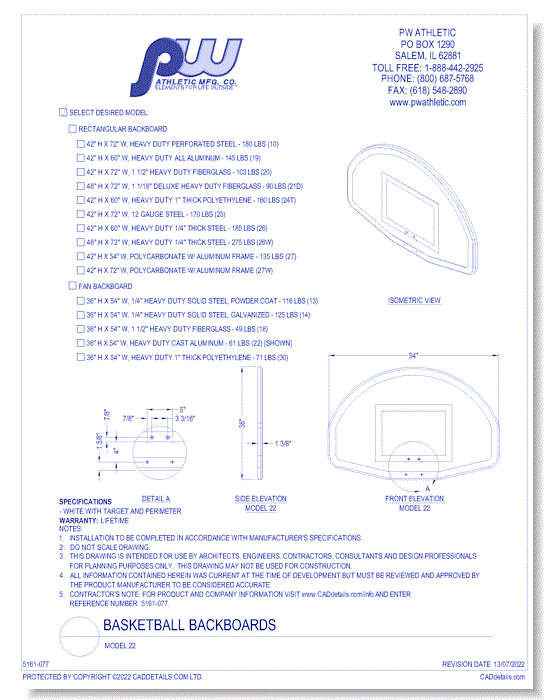 Basketball Backboard: Model 22