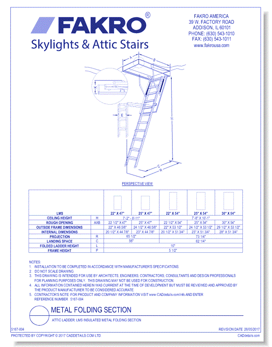 Attic Ladder: LMS Insulated Metal Folding Section