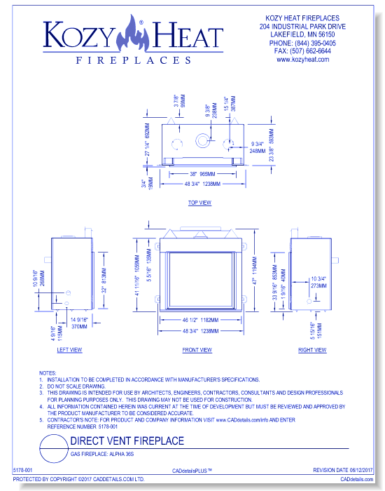 Gas Fireplace: Alpha 36S