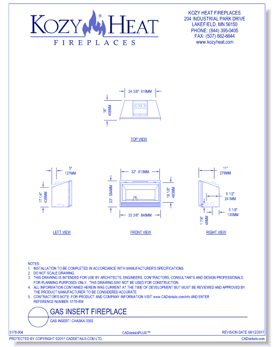 Gas Insert: Chaska 335S