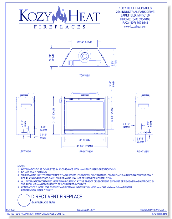 Gas Fireplace: TRF41