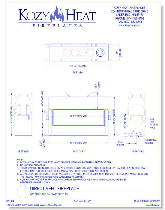 Gas Fireplace: Callaway See-Thru