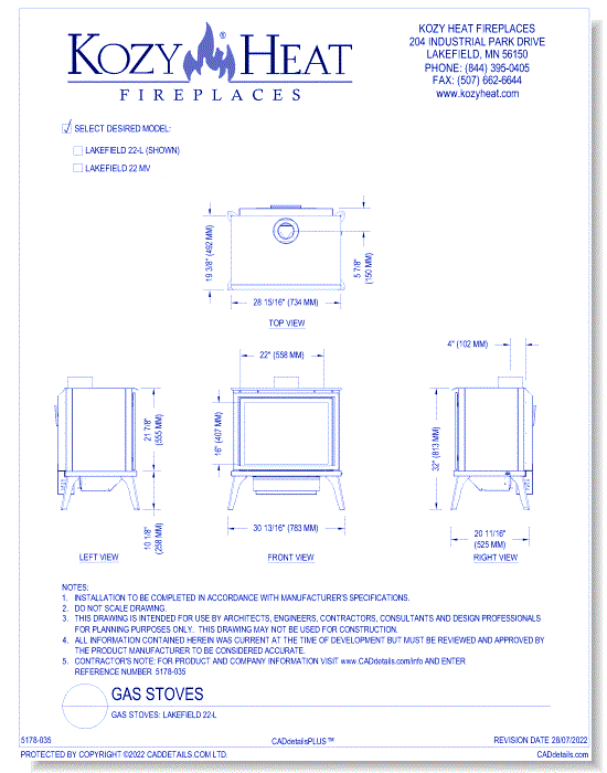 Gas Stoves: Lakefield XL