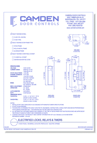 CX-ED1079L/DL: 'Universal' Low & Std. Profile Gr. 1 Electric Strikes