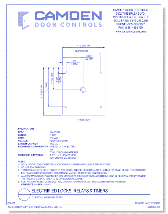 CX-PS10UL: Amp Power Supply