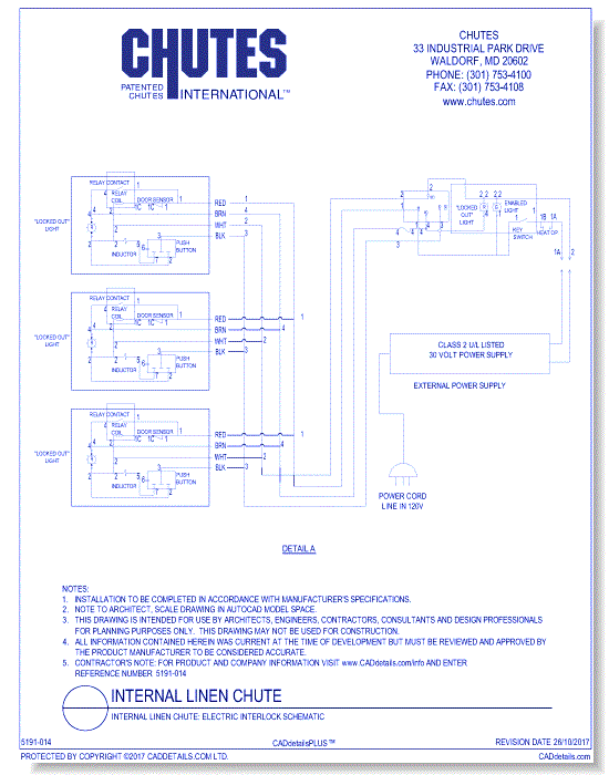 Internal Linen Chute: Electric Interlock Schematic