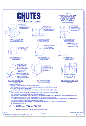Internal Trash Chute: Typical Trash Chute Elevation