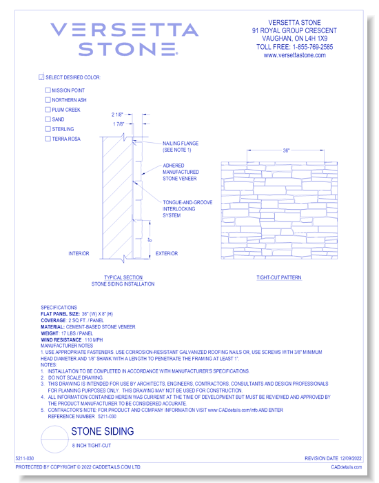 Stone Siding: Tight-Cut (6 color options)