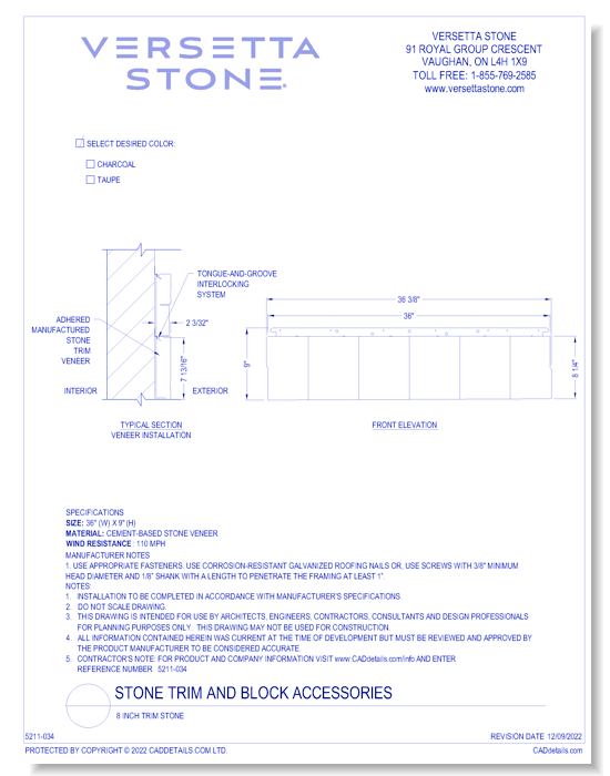 Stone Trim and Block Accessories: Trim Stone