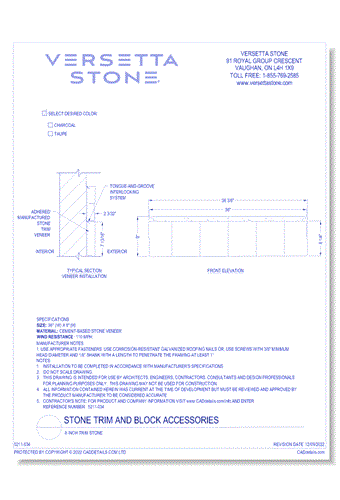 Stone Trim and Block Accessories: Trim Stone 