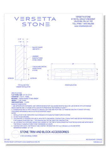 Stone Trim and Block Accessories: Universal Corner 