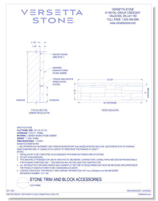 Stone Trim and Block Accessories: Flat Panel