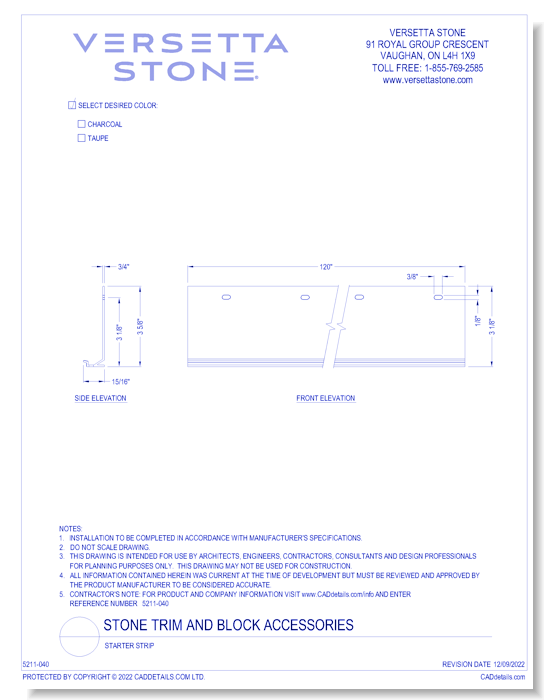 Stone Trim and Block Accessories: Starter Strip