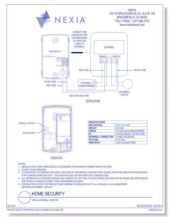 Nexia Doorbell Sensor