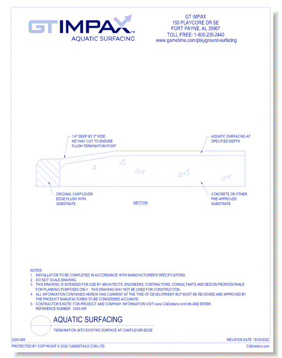 Termination Into Existing Surface at Cantilever Edge