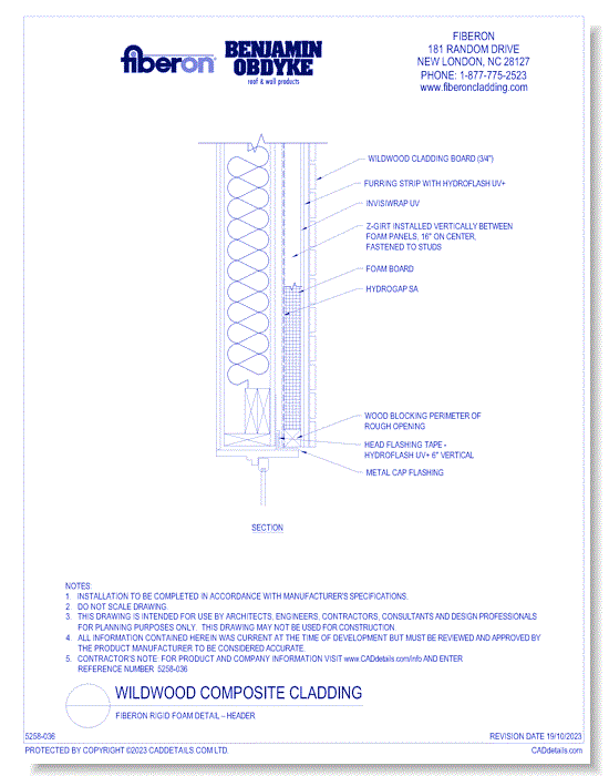 **Fiberon Rigid Foam Detail – Header**