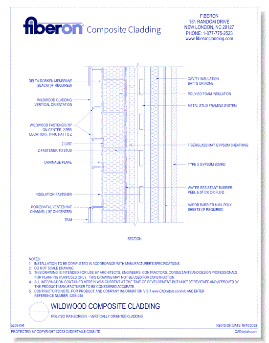 Wildwood Composite Cladding: Polyiso Rainscreen – Vertically Oriented Cladding