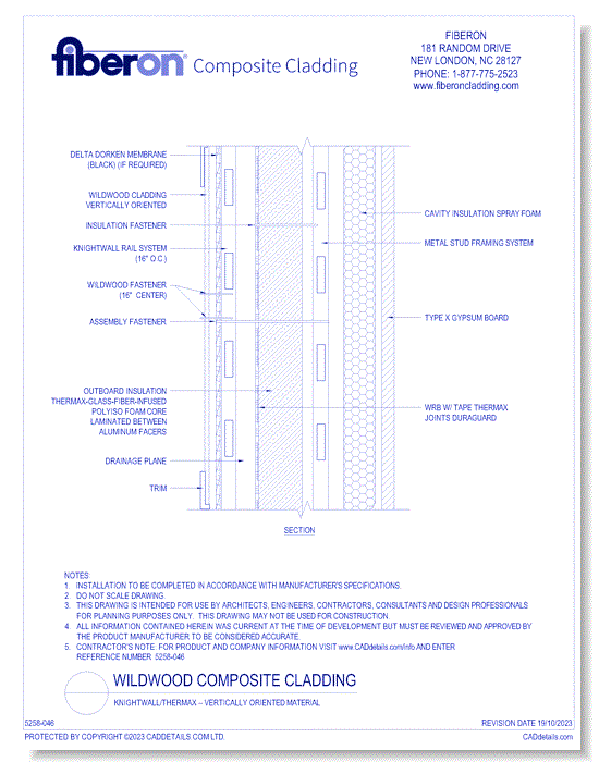 Wildwood Composite Cladding: Knightwall/Thermax – Vertically Oriented Material