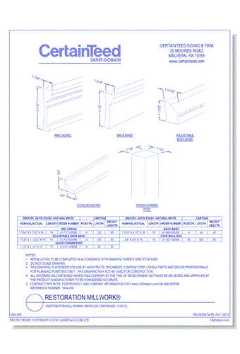 Restoration Millwork®: Profiles Continued ( 2 of 2 )