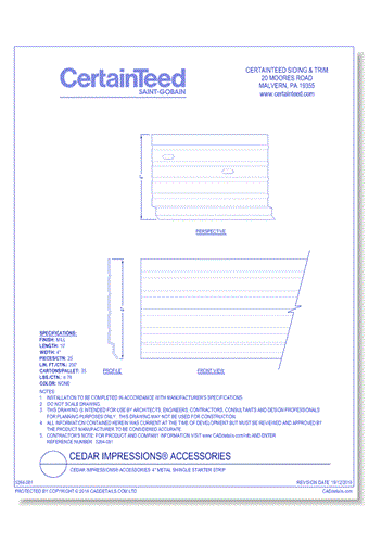 Cedar Impressions® Accessories: 4" Metal Shingle Starter Strip