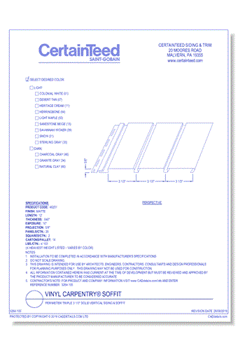 Vinyl Carpentry® Soffit: Perimeter Triple 3 1/3" Solid Vertical Siding & Soffit