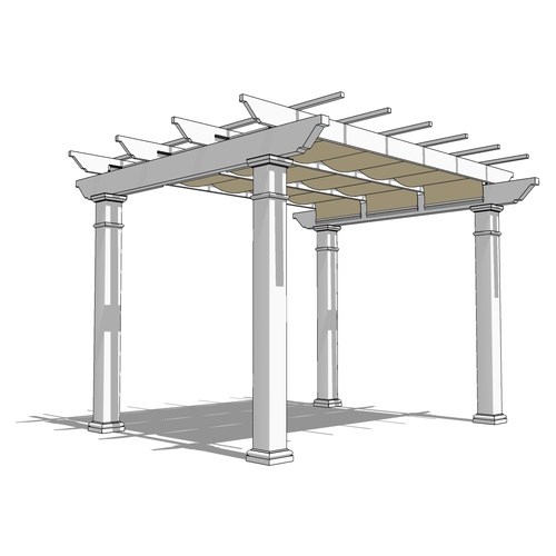 Trex Pergola + ShadeTree: 12' W x 14' P Freestanding Trex Pergola + ShadeTree Canopy