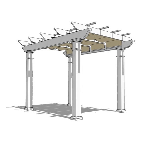 Trex Pergola + ShadeTree: 14' W x 10' P Freestanding Trex Pergola + ShadeTree Canopy