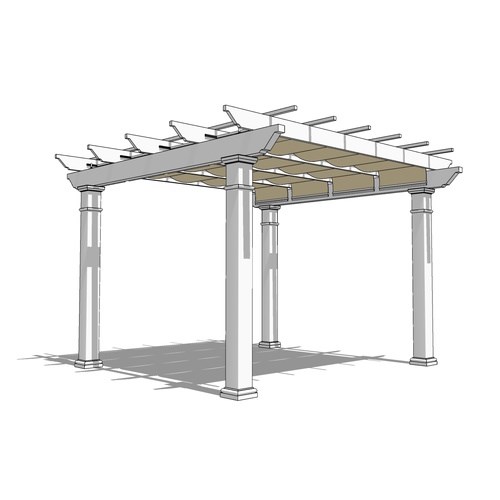 Trex Pergola + ShadeTree: 14' W x 14' P Freestanding Trex Pergola + ShadeTree Canopy