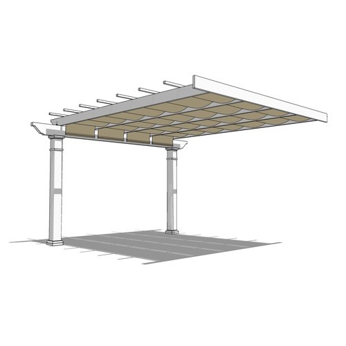 Trex Pergola + ShadeTree: 16' W x 16' P Attached Trex Pergola + ShadeTree Canopy