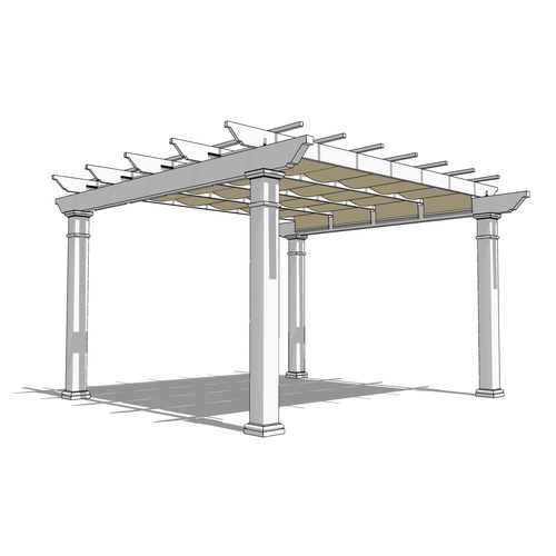 Trex Pergola + ShadeTree: 16' W x 16' P Freestanding Trex Pergola + ShadeTree Canopy