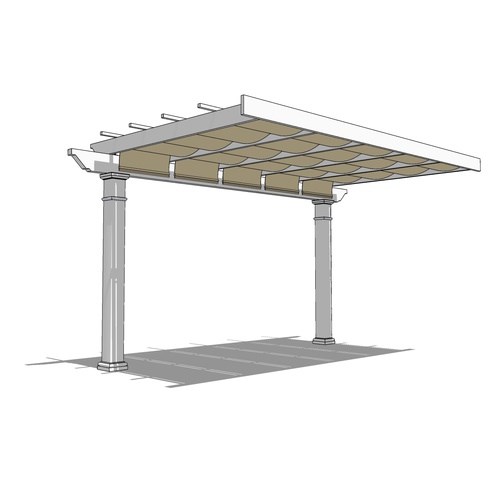 Trex Pergola + ShadeTree: 18' W x 10' P Attached Trex Pergola + ShadeTree Canopy