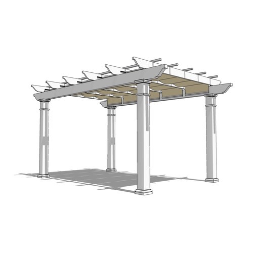 Trex Pergola + ShadeTree: 18' W x 12' P Freestanding Trex Pergola + ShadeTree Canopy