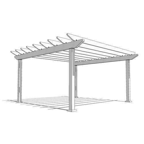 Trex Pergola Retreat: 18' W x 18' P Freestanding Trex Pergola Retreat