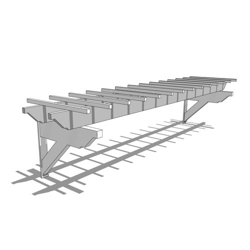 Trex Wall Pergola: 14' W x 3' P Trex Wall Pergola