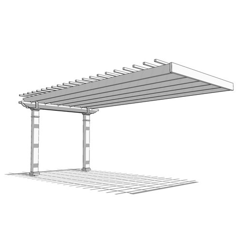 Williamsburg Pergola: 12' W x 22' P Attached Williamsburg Fiberglass Pergola