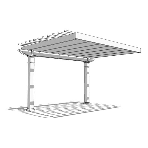 Williamsburg Pergola: 16' W x 12' P Attached Williamsburg Fiberglass Pergola