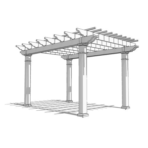 Williamsburg Pergola: 16' W x 12' P Freestanding Williamsburg Fiberglass Pergola