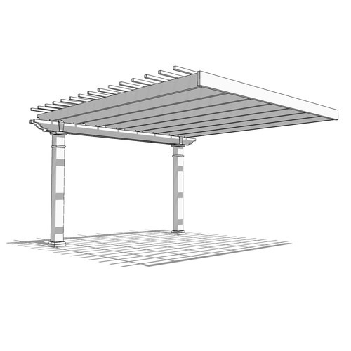Williamsburg Pergola: 16' W x 16' P Attached Williamsburg Fiberglass Pergola