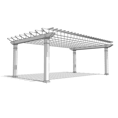 Williamsburg Pergola: 16' W x 26' P Freestanding Williamsburg Fiberglass Pergola