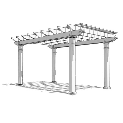 Williamsburg Pergola: 18' W x 12' P Freestanding Williamsburg Fiberglass Pergola