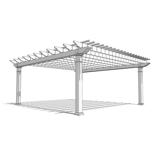 Williamsburg Pergola: 22' W x 22' P Freestanding Williamsburg Fiberglass Pergola